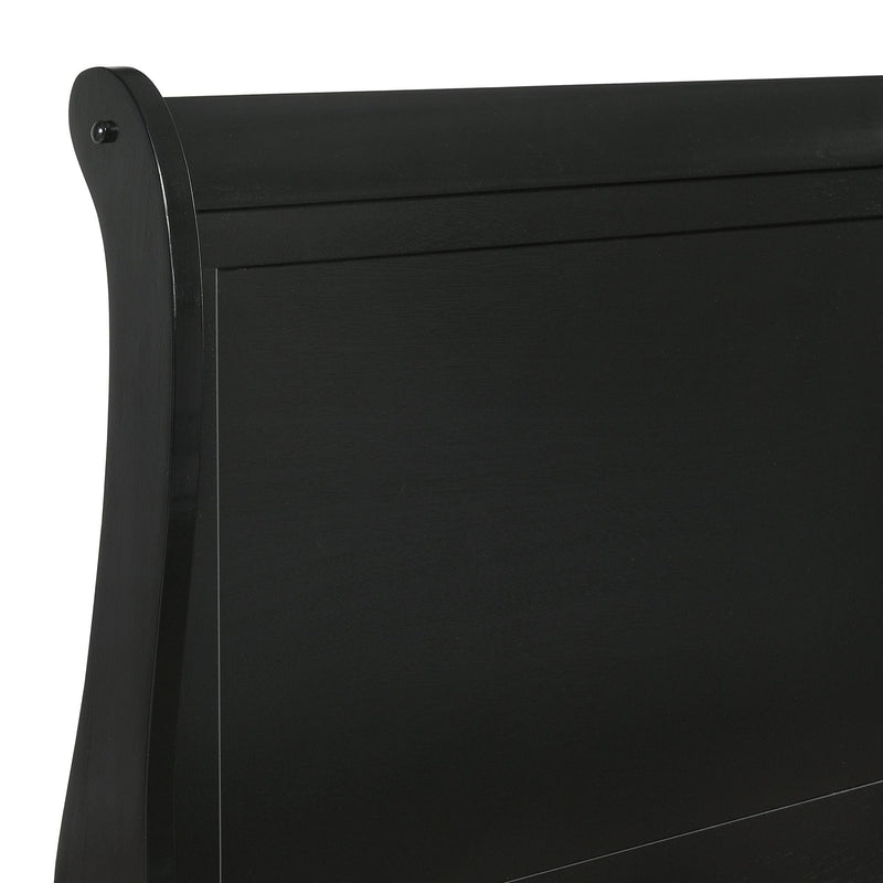 Elements International Louis Philippe Queen Panel Bed in Black IMAGE 5