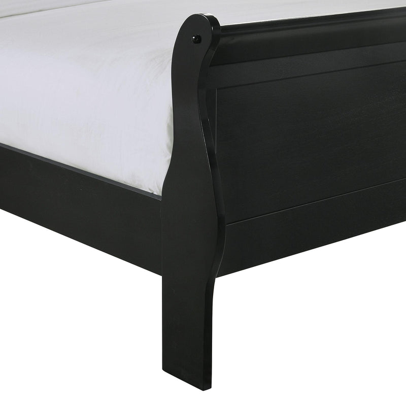 Elements International Louis Philippe Queen Panel Bed in Black IMAGE 6