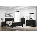  Elements International Louis Philippe Queen Panel Bed in Black IMAGE 7