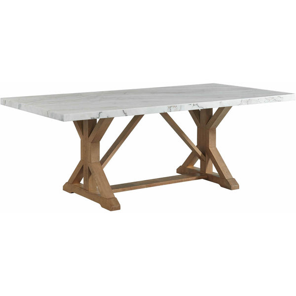 Elements International Lakeview Dining Table with Marble Top and Trestle Base CDLW100DTTB IMAGE 1