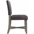 Elements International Collins Dining Side Chair W/ Stretcher in Grey IMAGE 3