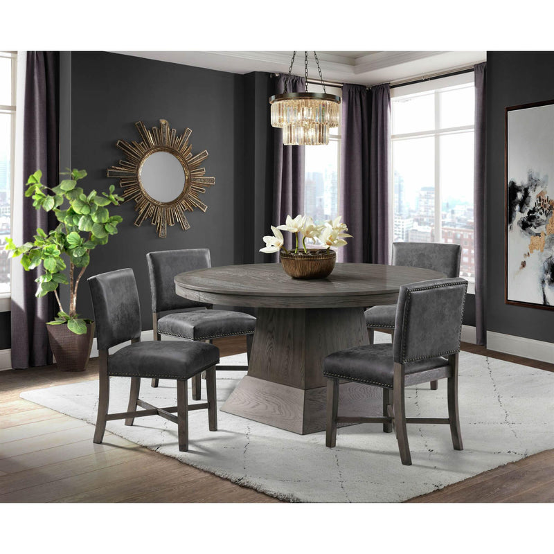 Elements International Collins Dining Side Chair W/ Stretcher in Grey IMAGE 8