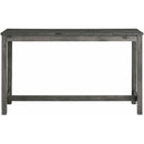 Elements International Oak Lawn Charcoal Grey Bar Table Single Pack (Table + 3 Grey Fabric Stools) IMAGE 4