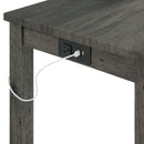 Elements International Oak Lawn Charcoal Grey Bar Table Single Pack (Table + 3 Grey Fabric Stools) IMAGE 5