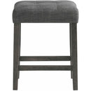 Elements International Oak Lawn Charcoal Grey Bar Table Single Pack (Table + 3 Grey Fabric Stools) IMAGE 9