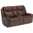 Flexsteel Barnett Power Reclining Leather Match Loveseat 1601-64PH 030-54 IMAGE 1