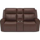 Flexsteel Barnett Power Reclining Leather Match Loveseat 1601-64PH 030-54 IMAGE 2