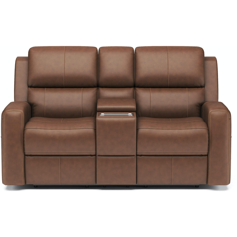 Flexsteel Power Reclining Leather Match Loveseat 1043-64PH 946-72 IMAGE 2