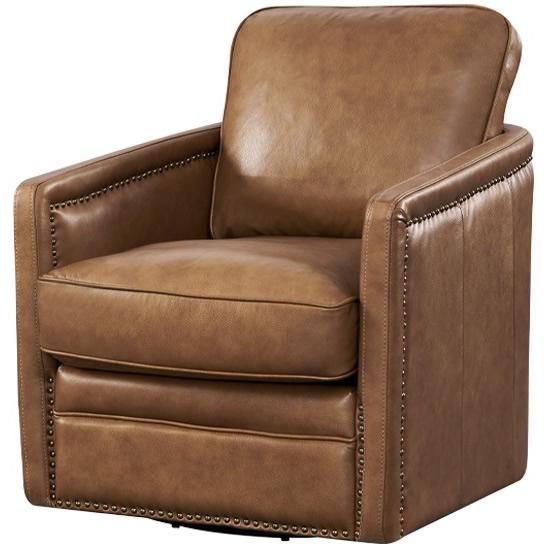 Leather Italia USA Alto Swivel Leather Chair 1669-N1026S-01177137 IMAGE 1