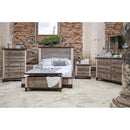 International Furniture Direct Antique King Panel Bed IFD966HDBD-EK/IFD966PLTFRM-EK IMAGE 4