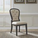 Liberty Furniture Industries Inc. Americana Farmhouse 615-C0501S-B Uph Tufted Back Side Chair - Black IMAGE 1