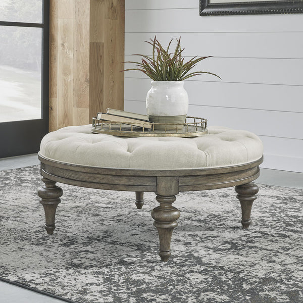 Liberty Furniture Industries Inc. Americana Farmhouse 615-OT1080 Round Cocktail Ottoman IMAGE 1