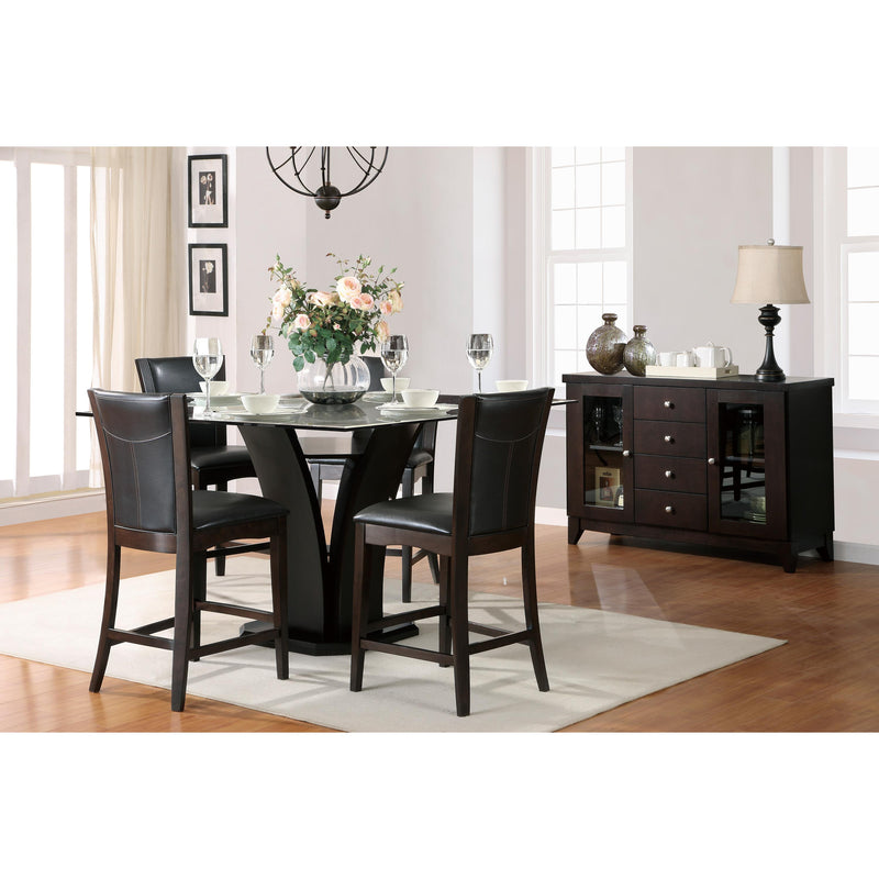 Homelegance Square Daisy Counter Height Dining Table with Glass Top and Pedestal Base 710-36SQ* IMAGE 3