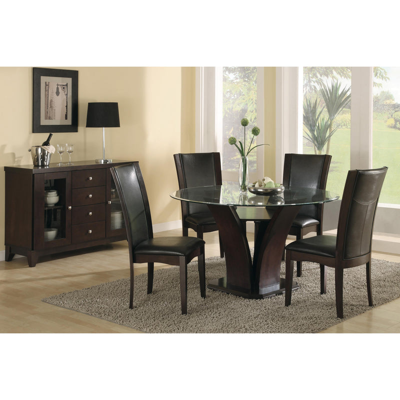 Homelegance Round Daisy Dining Table with Glass Top and Pedestal Base 710-48* IMAGE 3