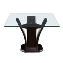 Homelegance Square Daisy Dining Table with Glass Top and Pedestal Base 710-54SQ* IMAGE 1