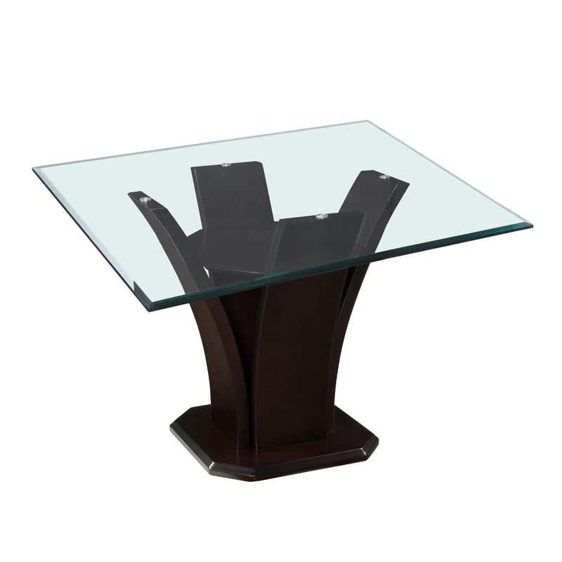 Homelegance Square Daisy Dining Table with Glass Top and Pedestal Base 710-54SQ* IMAGE 2