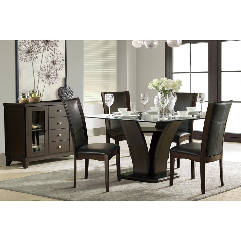 Homelegance Square Daisy Dining Table with Glass Top and Pedestal Base 710-54SQ* IMAGE 3