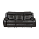 Homelegance Amite Reclining Leather Look Sofa 8229NDG-3 IMAGE 1