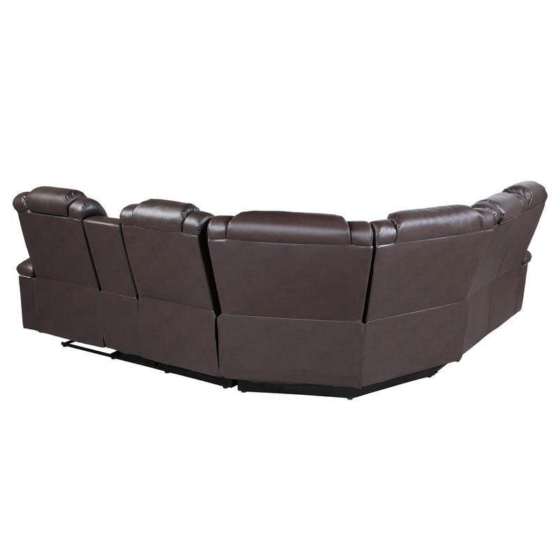 Homelegance Caelan 9366DB*SC 3 pc Reclining Sectional with Console, Power Headrests, Storage Arms and LED Lights IMAGE 4