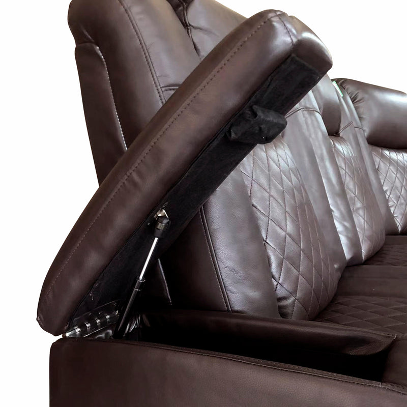 Homelegance Caelan 9366DB*SC 3 pc Reclining Sectional with Console, Power Headrests, Storage Arms and LED Lights IMAGE 6