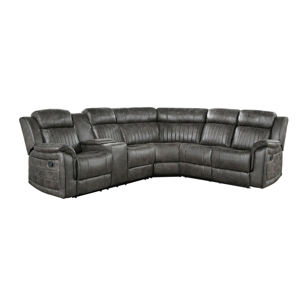 Homelegance Centeroak 9479BRG*SC 3 pc Reclining Sectional with Left Console IMAGE 1