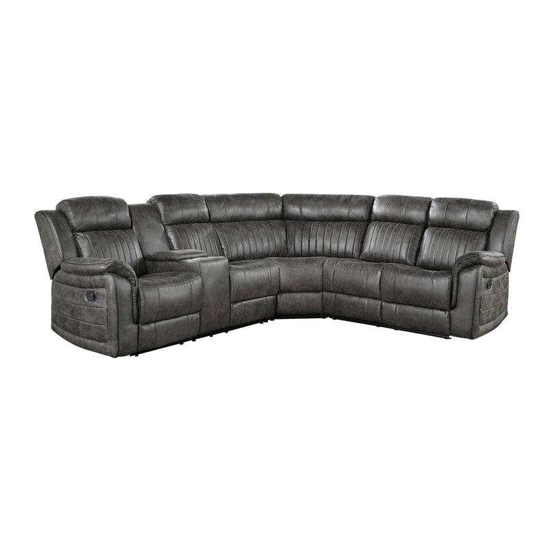 Homelegance Centeroak 9479BRG*SC 3 pc Reclining Sectional with Left Console IMAGE 1