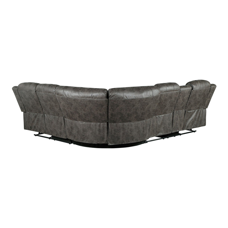 Homelegance Centeroak 9479BRG*SC 3 pc Reclining Sectional with Left Console IMAGE 4