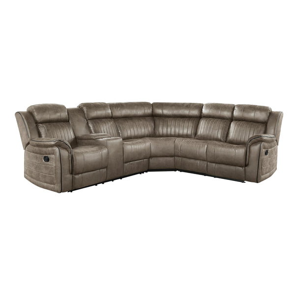 Homelegance Centeroak 9479SDB*SC 3 pc Reclining Sectional with Left Console IMAGE 1
