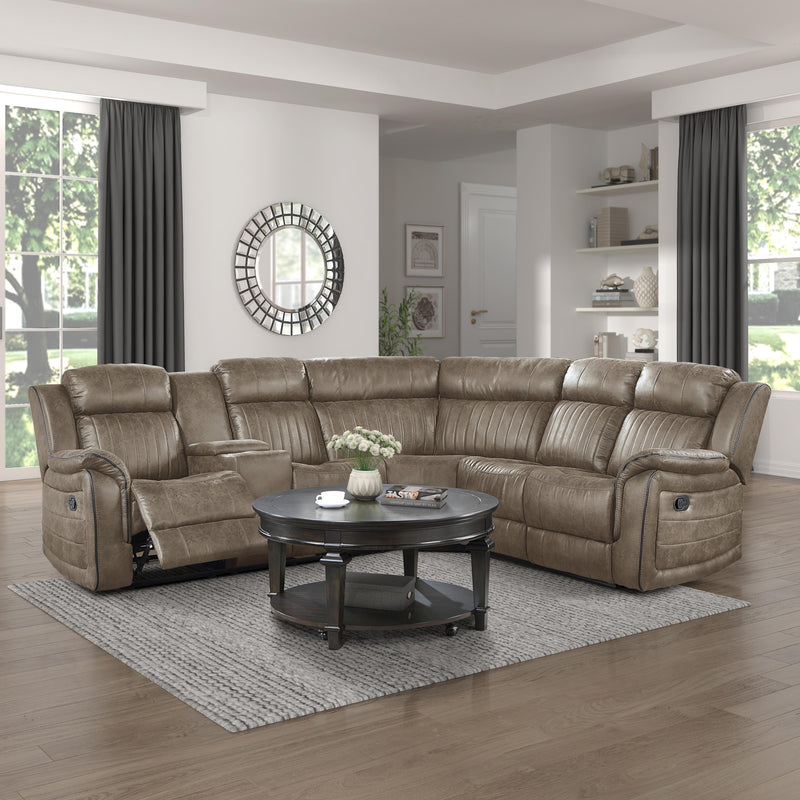 Homelegance Centeroak 9479SDB*SC 3 pc Reclining Sectional with Left Console IMAGE 7