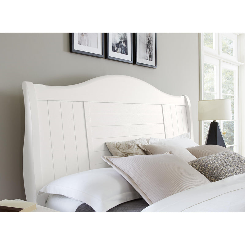 Vaughan-Bassett Cool Farmhouse 804 King Sleigh Bed - Soft White IMAGE 4