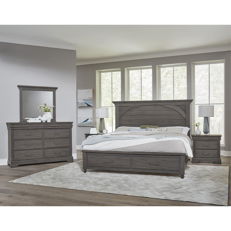  Vaughan-Bassett Vista 772 King Mansion Storage Bed - Grey Oak IMAGE 5