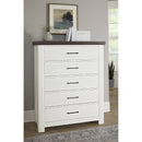 Vaughan-Bassett Yellowstone 784-115 5 Drawer Chest - White & Buckskin IMAGE 4