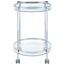 Coaster Furniture Chrissy 181367 Round Glass Bar Cart - Chrome IMAGE 6