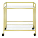 Coaster Furniture Cara 181381 Rectangular Glass Bar Cart - Brass IMAGE 2