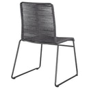 Coaster Furniture Jerome 192062 Woven Rope Stackable Side Chair - Charcoal (Set of 2) IMAGE 6