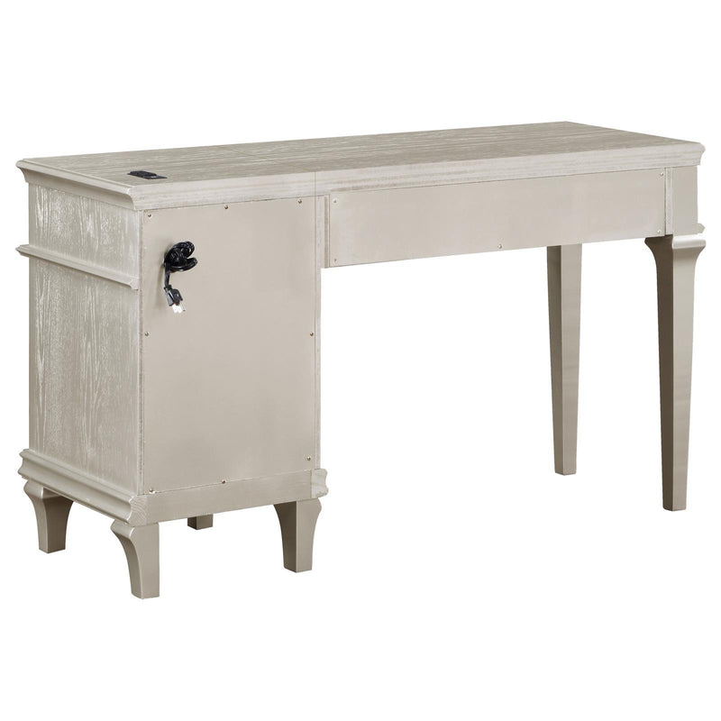  Coaster Furniture Evangeline 223397 4-Drawer Vanity Desk Makeup Table - Silver Oak IMAGE 4