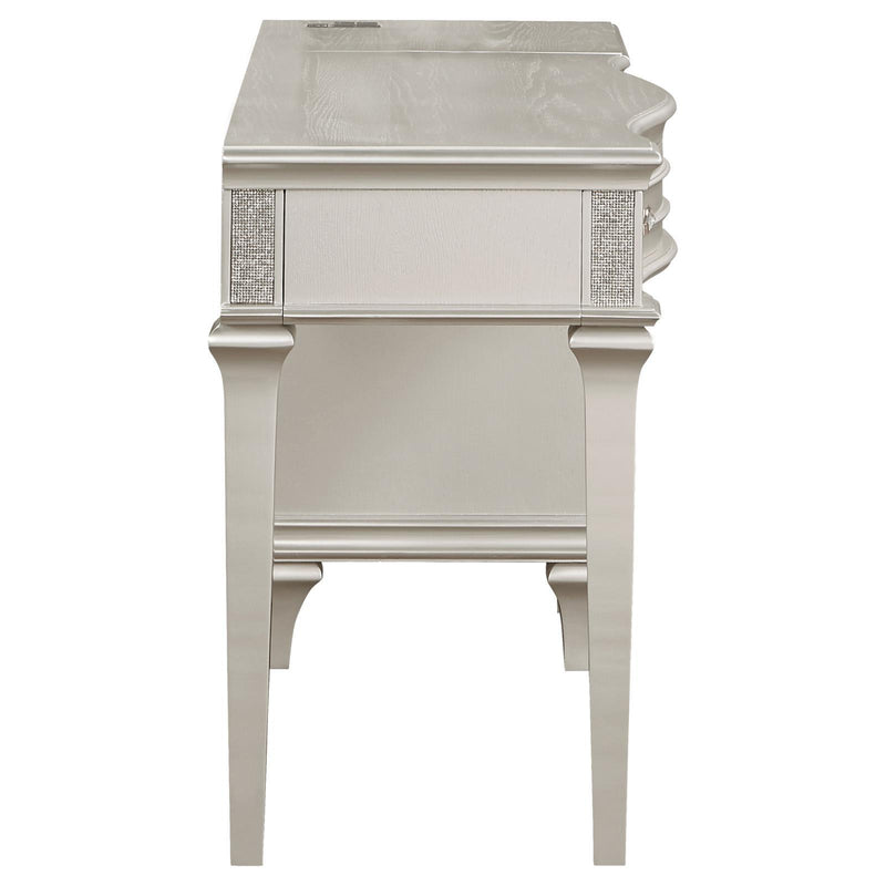  Coaster Furniture Evangeline 223397 4-Drawer Vanity Desk Makeup Table - Silver Oak IMAGE 5