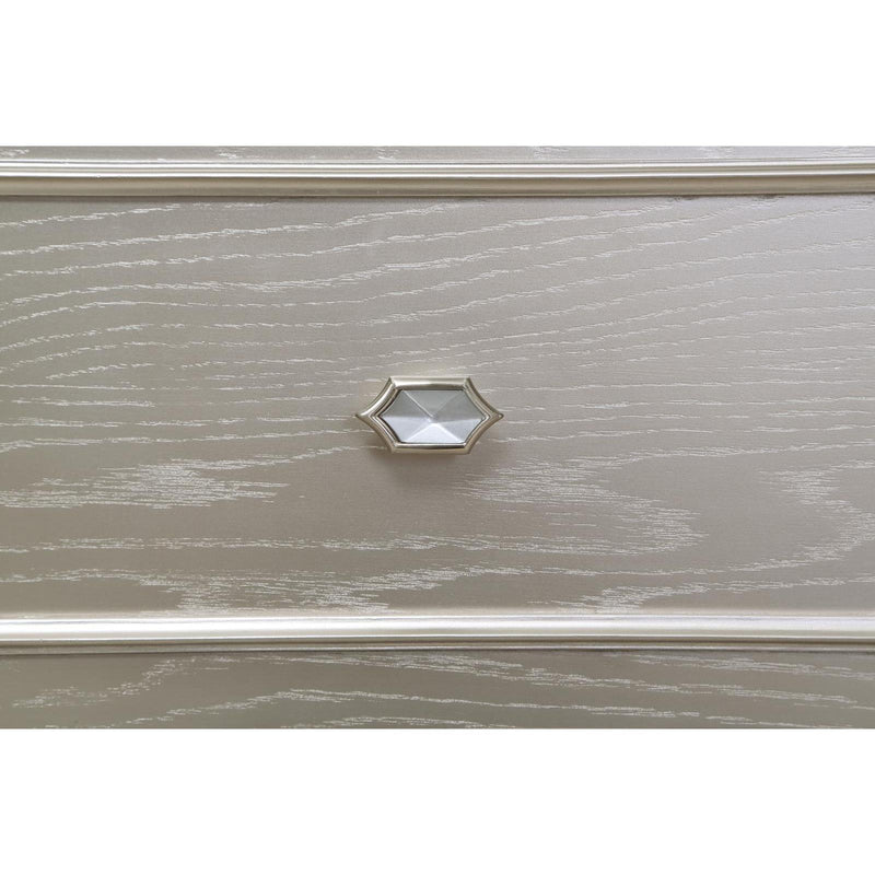  Coaster Furniture Evangeline 223397 4-Drawer Vanity Desk Makeup Table - Silver Oak IMAGE 9
