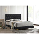  Coaster Furniture Kendall 224451KE Upholstered Eastern King Panel Bed - Black IMAGE 4
