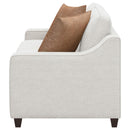  Coaster Furniture Christine 552062 Upholstered Sloped Arm Loveseat - Beige IMAGE 4