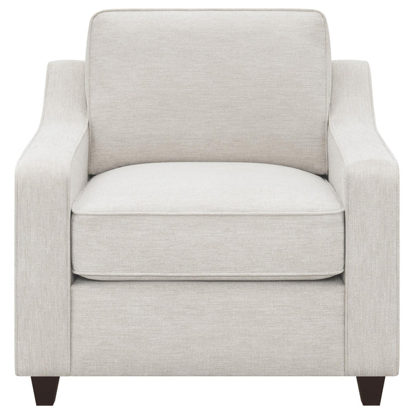 Coaster Furniture Christine 552063 Upholstered Sloped Arm Accent Chair - Beige IMAGE 2