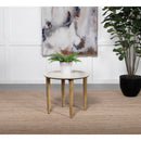Coaster Furniture Aldis 703717 Round Marble Top Side End Table - White and Natural IMAGE 3