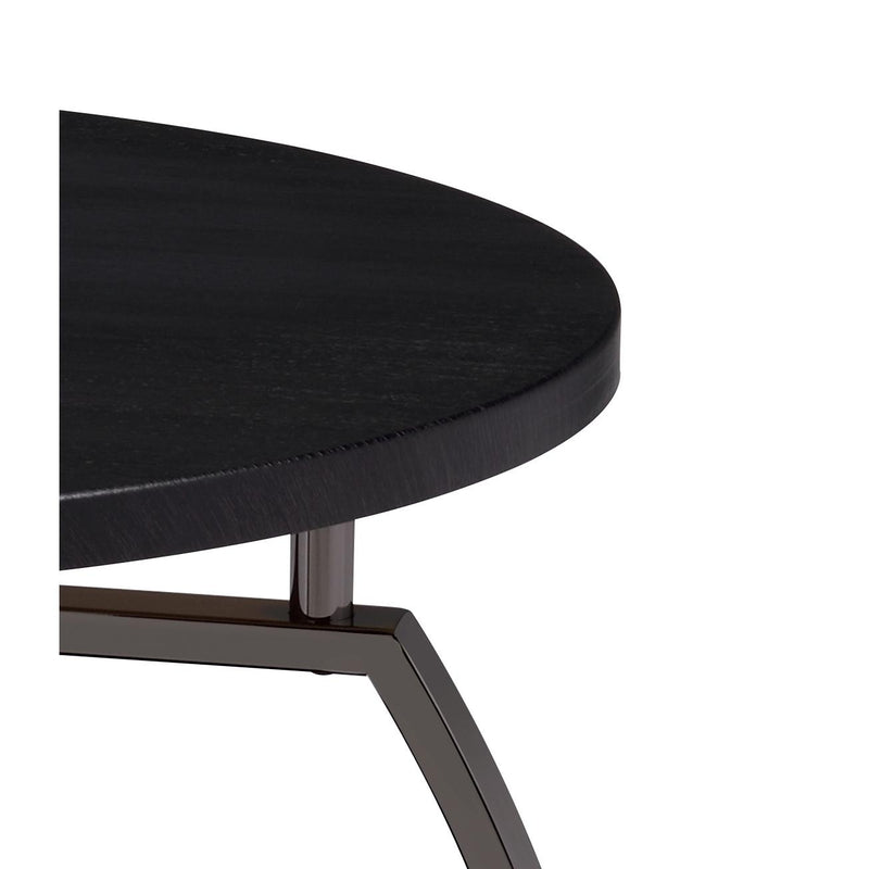 Coaster Furniture Dacre 722207 Round End Table - Dark Grey/Black Nickel IMAGE 3