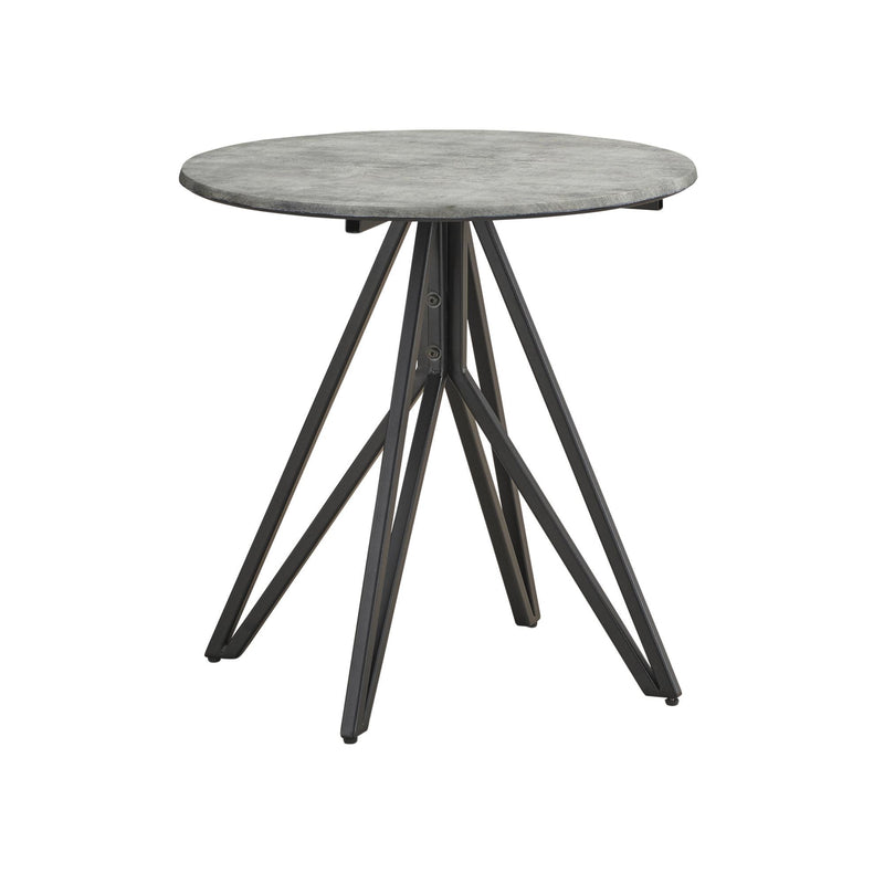  Coaster Furniture Hadi 736177 Round SmartTop Side End Table - Cement and Gunmetal IMAGE 3