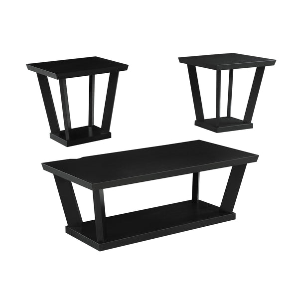 Coaster Furniture Aminta 753434 3-piece Coffee and End Table Set - Black IMAGE 1