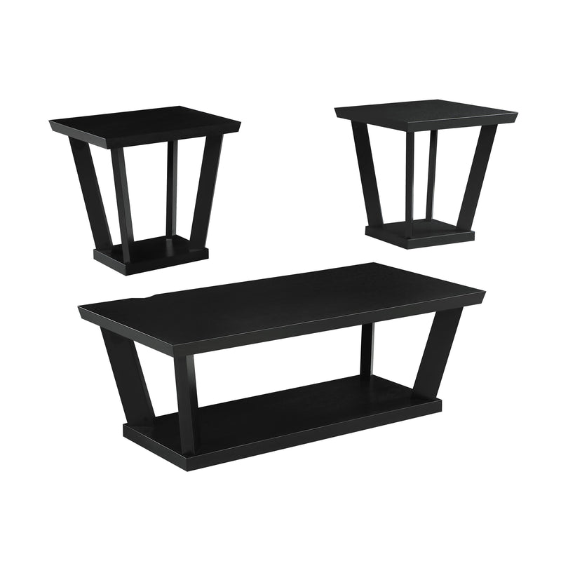 Coaster Furniture Aminta 753434 3-piece Coffee and End Table Set - Black IMAGE 1