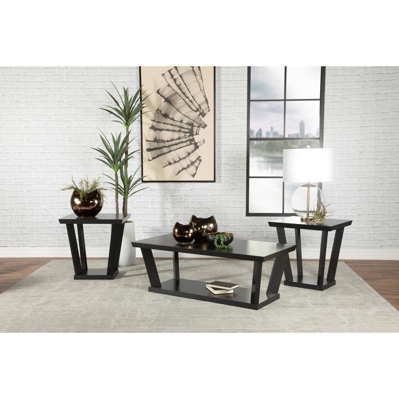 Coaster Furniture Aminta 753434 3-piece Coffee and End Table Set - Black IMAGE 2