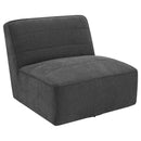  Coaster Furniture Cobie 905713 Upholstered Armless Swivel Chair - Dark Charcoal IMAGE 1