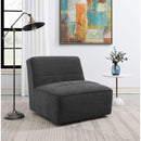  Coaster Furniture Cobie 905713 Upholstered Armless Swivel Chair - Dark Charcoal IMAGE 2