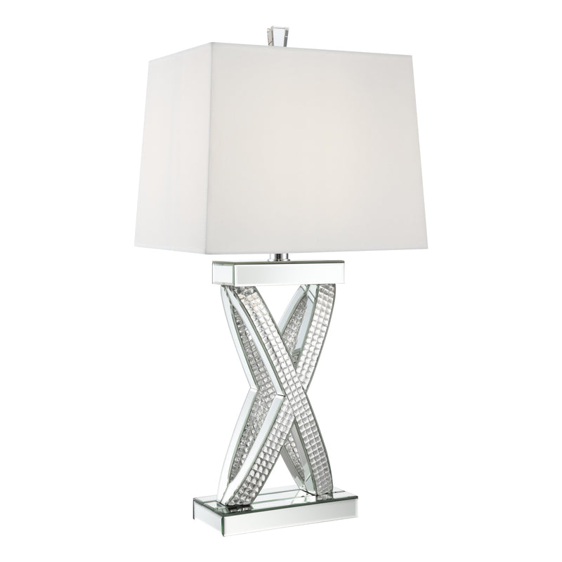 Coaster Furniture Dominick 923289 Table Lamp With Rectange Shade - White/Mirror IMAGE 1
